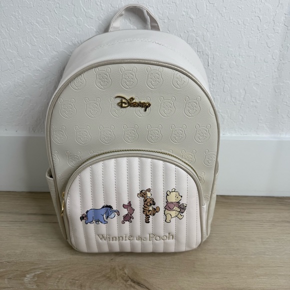 Disney Primark Winnie the Pooh and Friends Cream Backpack 13.5x10 inch NWT - Picture 1 of 8